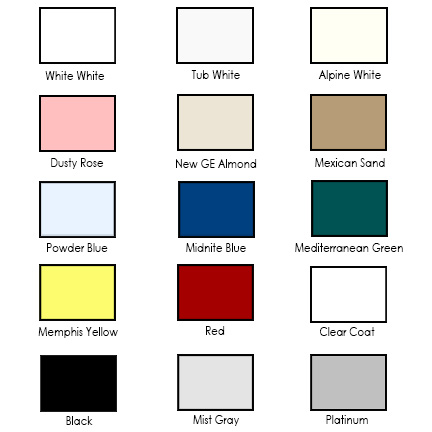 Re-glazing Color Chart