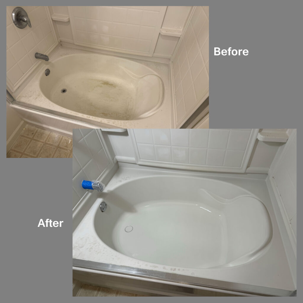 Bathtub reglazing before and after