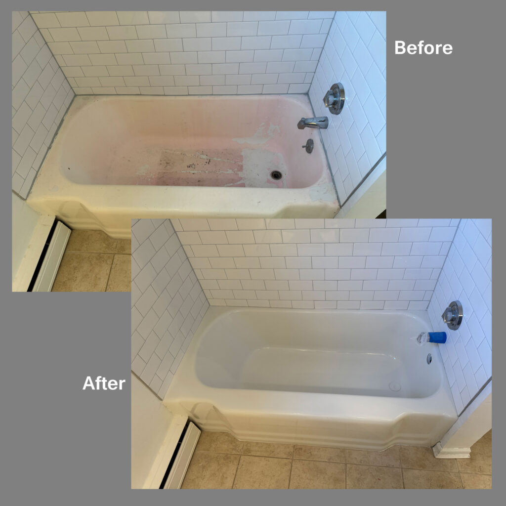 Bathtub reglazing before and after