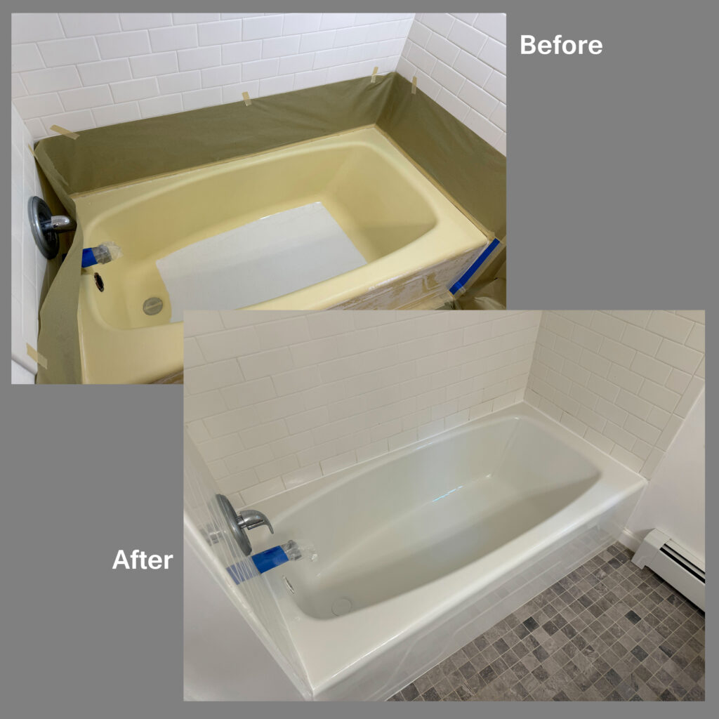 Bathtub reglazing before and after